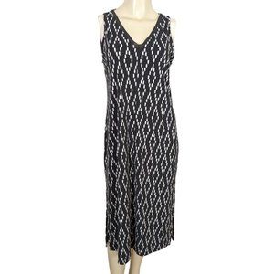 Banana Republic Factory sleeveless gray and white V neck V back summer dress siz